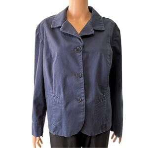Talbots Woman Petites Stretch Cotton Spandex Blue Jacket 20W Preppy Business